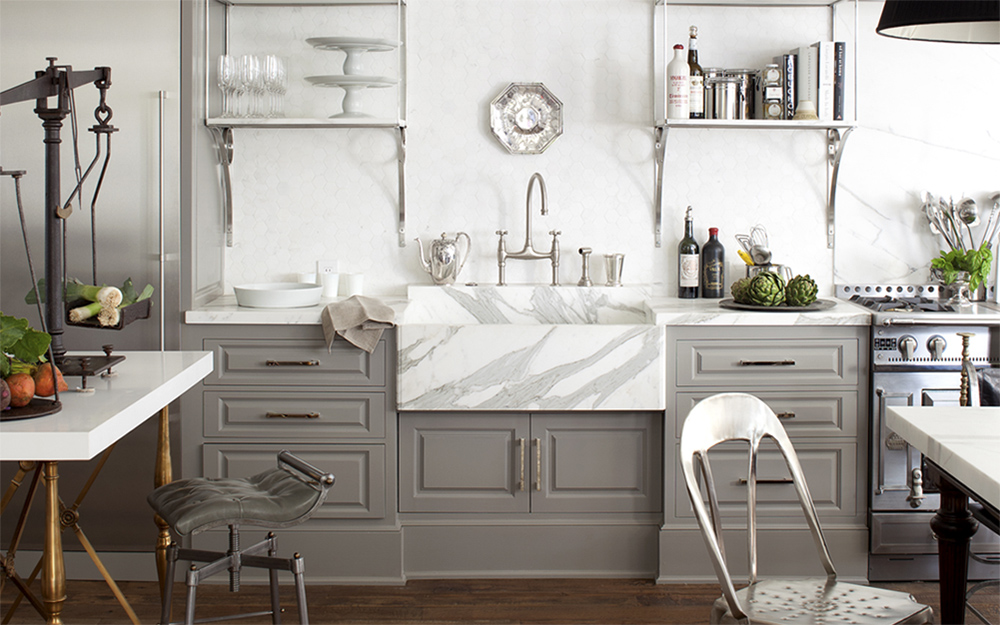 Gray & White Vintage Kitchen 